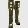 TRAINING GEAR Venum Kontact Evo Slip On Shin Guards - Khaki/Gold