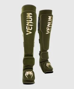 TRAINING GEAR Venum Kontact Evo Slip On Shin Guards - Khaki/Gold