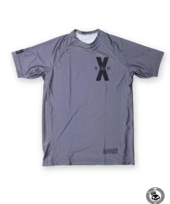 Superare Fight Goods Superare 10th Anniversary Short Sleeve Rash Guard - Grey/Black