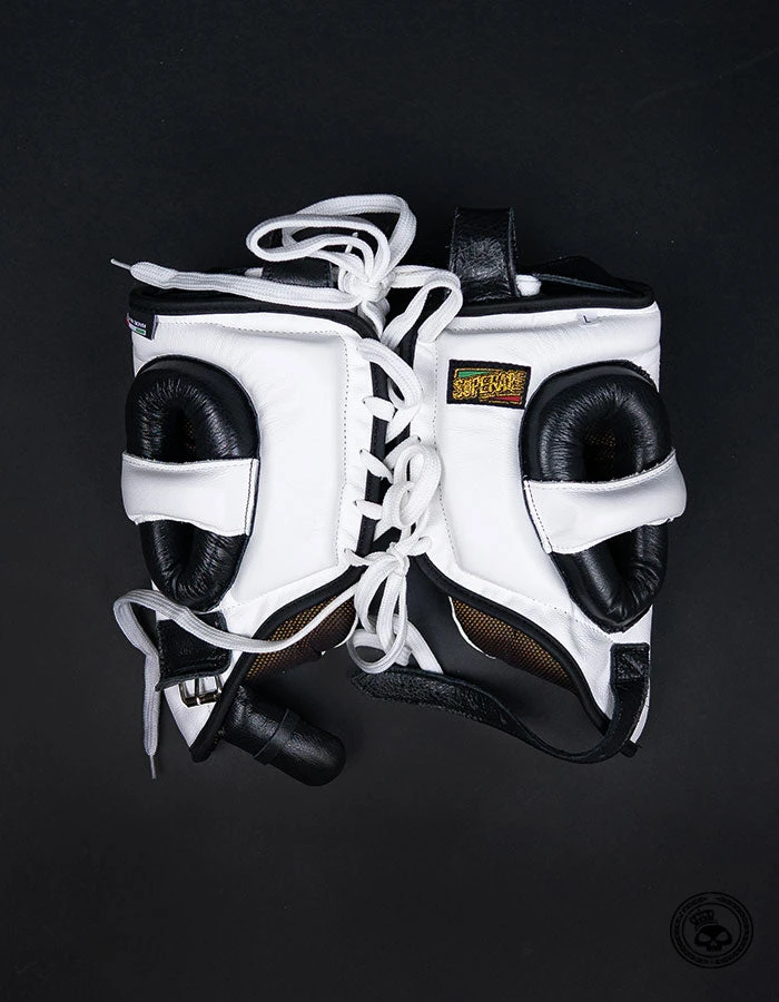 Superare Fight Goods Superare S360 Cheek Headgear - White/Black SUPERARE ITALY 3 Superare Fight Goods Superare S360 Cheek Headgear - White/Black SUPERARE ITALY