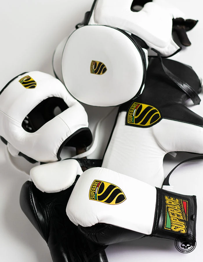 Superare Fight Goods Superare S360 Cheek Headgear - White/Black SUPERARE ITALY 5 Superare Fight Goods Superare S360 Cheek Headgear - White/Black SUPERARE ITALY