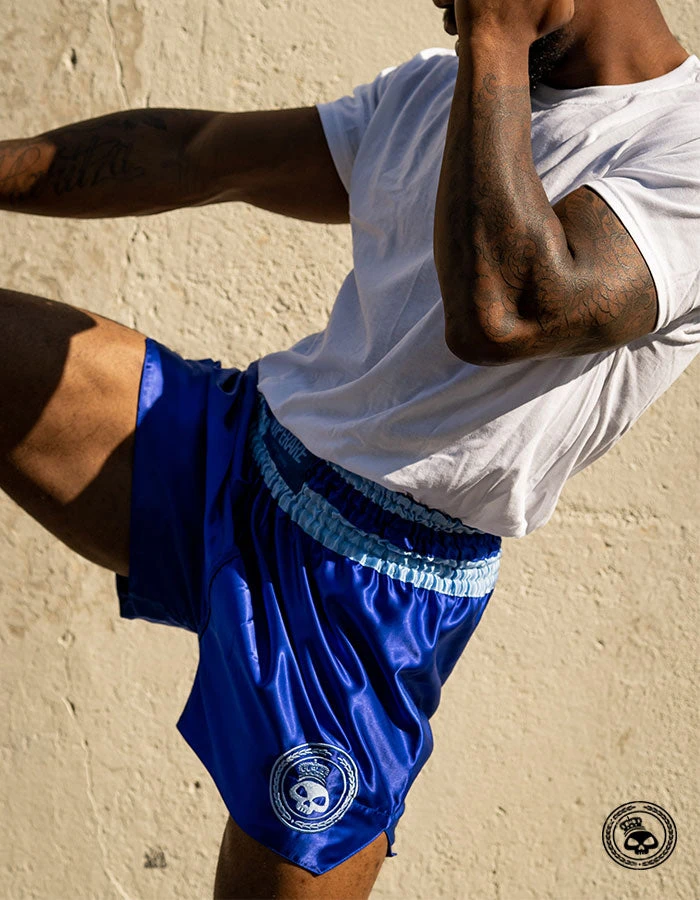 Superare Fight Goods Superare One Series Muay Thai Shorts - Royal Blue/Sky TRAINING GEAR 4 Superare Fight Goods Superare One Series Muay Thai Shorts - Royal Blue/Sky TRAINING GEAR