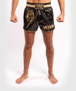 Venum Giant Foil Muay Thai Shorts - Black/Gold TRAINING GEAR