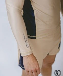 Superare Fight Goods Superare Finisher Long Sleeve Rash Guard - Beige/Navy SUPERARE ATHLETICS