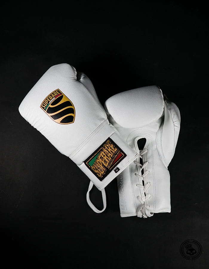 Superare Fight Goods Superare S50 Lace Up Gloves - White SUPERARE ITALY 4 Superare Fight Goods Superare S50 Lace Up Gloves - White SUPERARE ITALY
