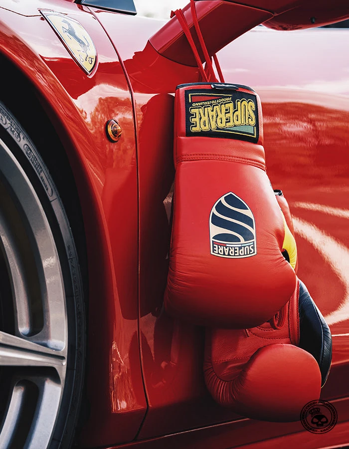 Superare Fight Goods Superare S50 Lace Up Gloves - Red/Black/Yellow 3 Superare Fight Goods Superare S50 Lace Up Gloves - Red/Black/Yellow