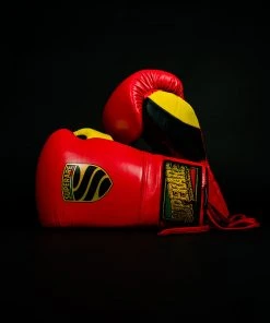 Superare Fight Goods Superare S50 Lace Up Gloves - Red/Black/Yellow