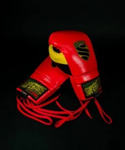 Superare Fight Goods Superare S50 Lace Up Gloves - Red/Black/Yellow 10 Superare Fight Goods Superare S50 Lace Up Gloves - Red/Black/Yellow