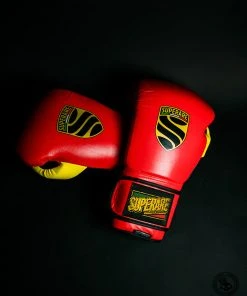 Superare Fight Goods SUPERARE ITALY Superare S50 Velcro Gloves - Red/Black/Yellow