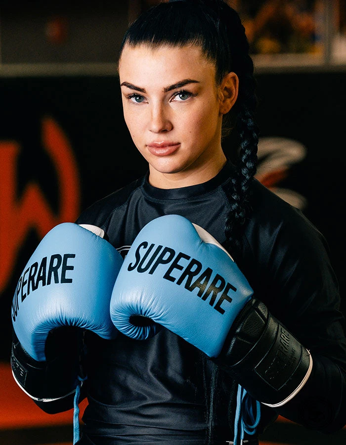 Superare Fight Goods Superare One Series "SuperGel" Lace Up Gloves - Blue/Black 7 Superare Fight Goods Superare One Series "SuperGel" Lace Up Gloves - Blue/Black