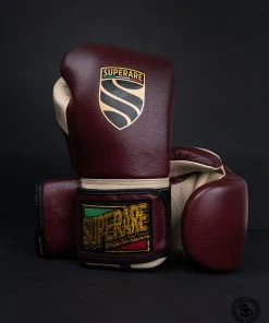 Superare Fight Goods Superare S40 Velcro Gloves - Maroon/Cream SUPERARE ITALY