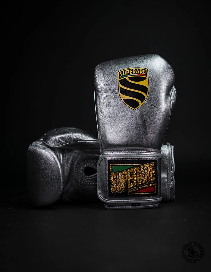 Superare Fight Goods Superare S40 Velcro Gloves - Silver SUPERARE ITALY 3 Superare Fight Goods Superare S40 Velcro Gloves - Silver SUPERARE ITALY