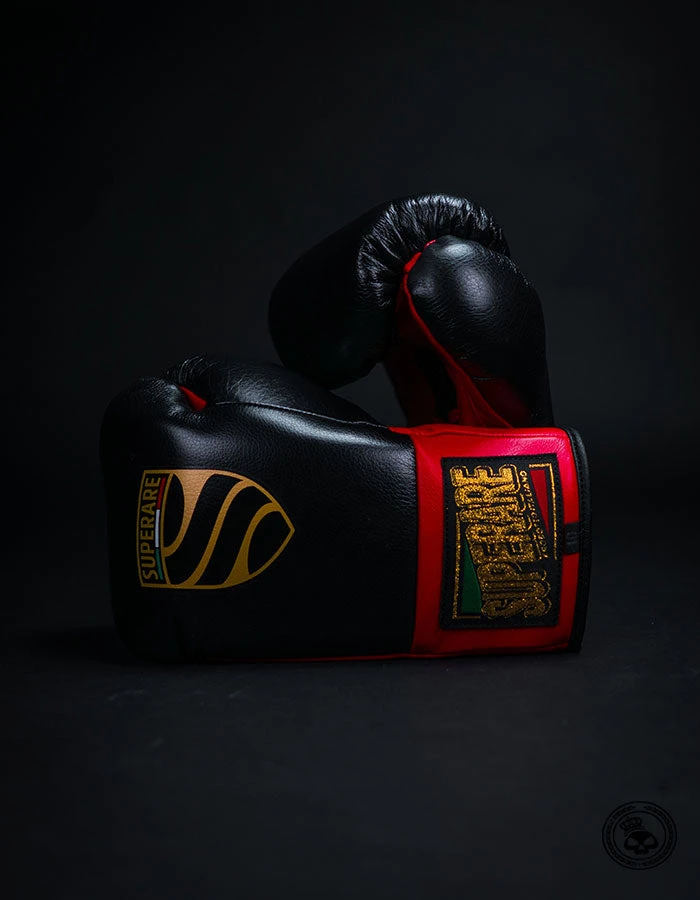 Superare Fight Goods Superare S458 Lace Up Pro Fight Gloves - Black/Red (HORSE HAIR) SUPERARE ITALY 3 Superare Fight Goods Superare S458 Lace Up Pro Fight Gloves - Black/Red (HORSE HAIR) SUPERARE ITALY