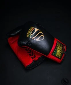 Superare Fight Goods Superare S458 Lace Up Pro Fight Gloves - Black/Red (HORSE HAIR) SUPERARE ITALY