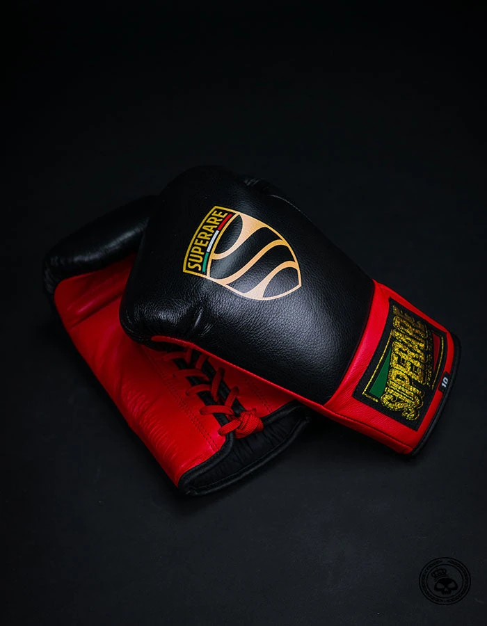 Superare Fight Goods Superare S458 Lace Up Pro Fight Gloves - Black/Red (HORSE HAIR) SUPERARE ITALY 4 Superare Fight Goods Superare S458 Lace Up Pro Fight Gloves - Black/Red (HORSE HAIR) SUPERARE ITALY